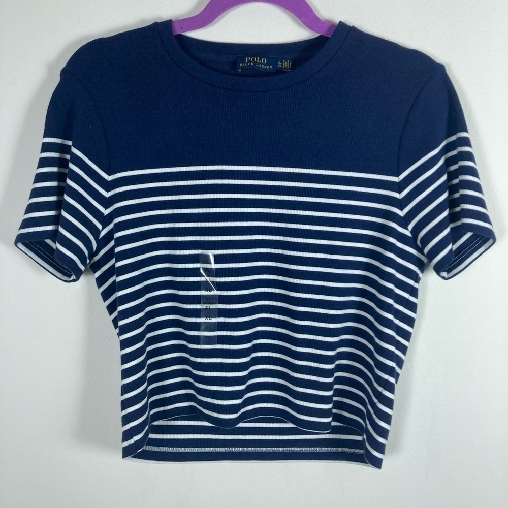 Ralph Lauren Polo Women Striped Top Nautical Colorblock Cropped XL NWT